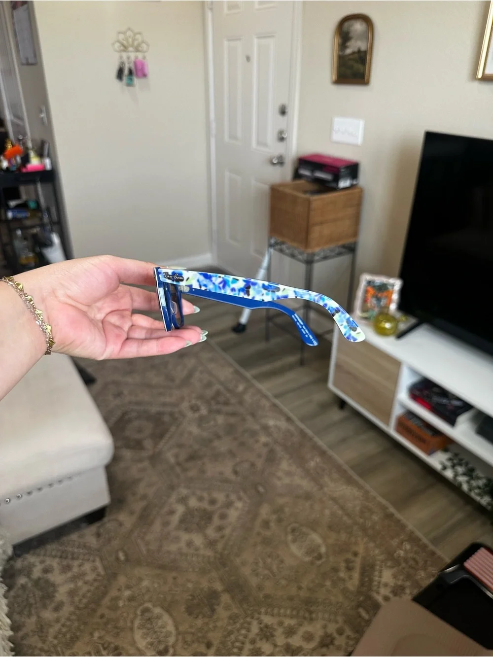 Ray-Ban Blue Floral Pattern Sunglasses - Picture 3 of 5